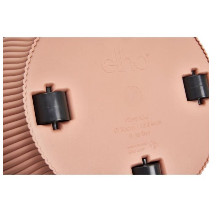ELHO Vibes Fold Pot de fleurs rond Roues 35 - Rose - Ø 35 x H 32 cm -