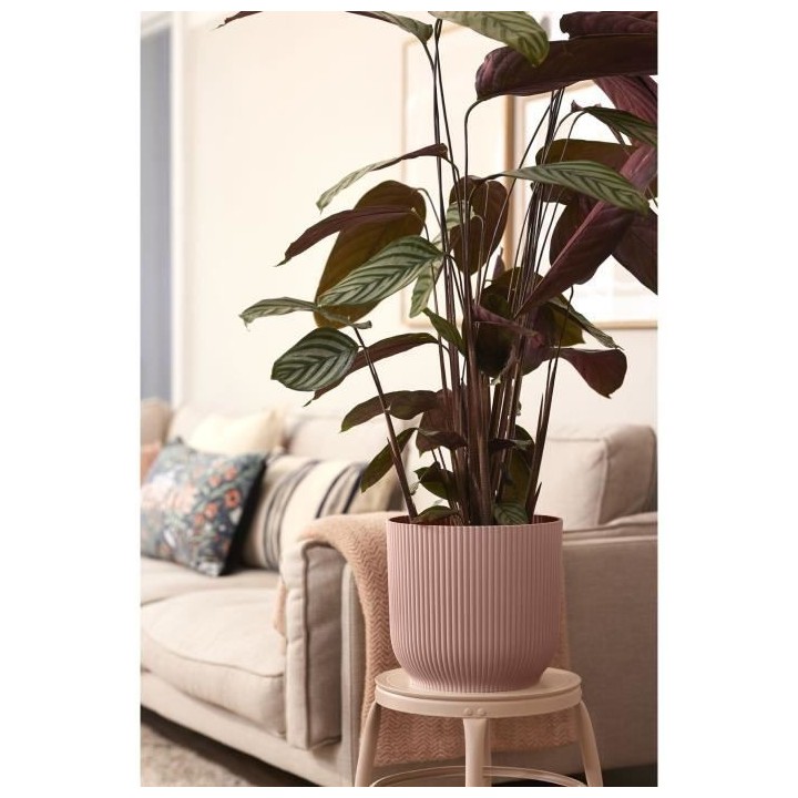 ELHO Vibes Fold Pot de fleurs rond Roues 35 - Rose - Ø 35 x H 32 cm -