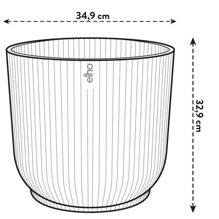 ELHO Vibes Fold Pot de fleurs rond Roues 35 - Rose - Ø 35 x H 32 cm -