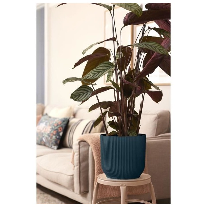 ELHO Vibes Fold Pot de fleurs rond Roues 35 - Bleu - Ø 35 x H 32 cm -