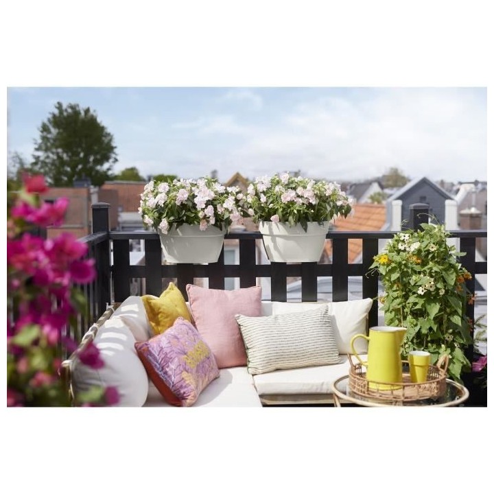 Planteur ELHO Vibia Campana Flower Bridge 40 - Blanc Soie - Balcon ext