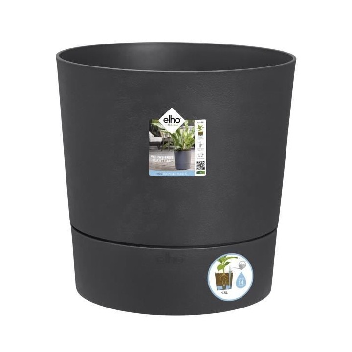 Elho Greensense Aqua Care Rond 43 - Gris - Ø 43 x H 43 cm - intérieu