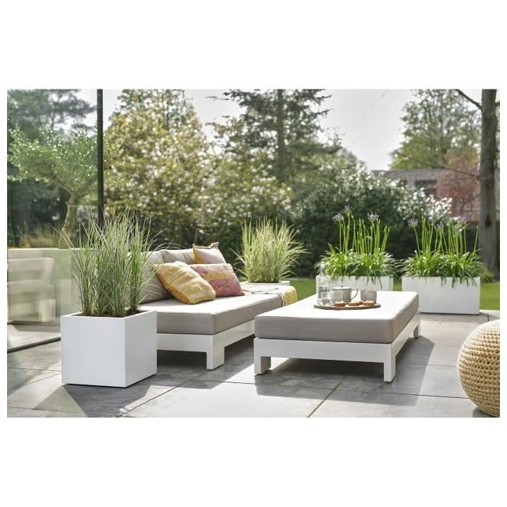 Elho Vivo Next Square 40 Bac a fleurs - Blanc - Ø 39 x H 38 cm - int