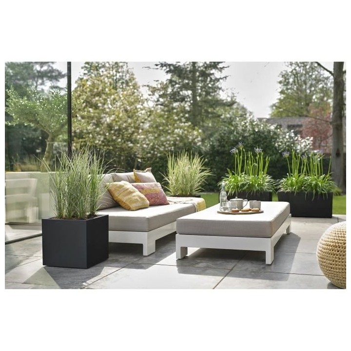 Elho Vivo Next Square 40 Bac a fleurs - Noir - Ø 39 x H 38 cm - inté