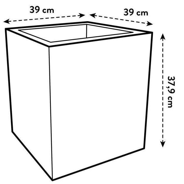 Elho Vivo Next Square 40 Bac a fleurs - Noir - Ø 39 x H 38 cm - inté