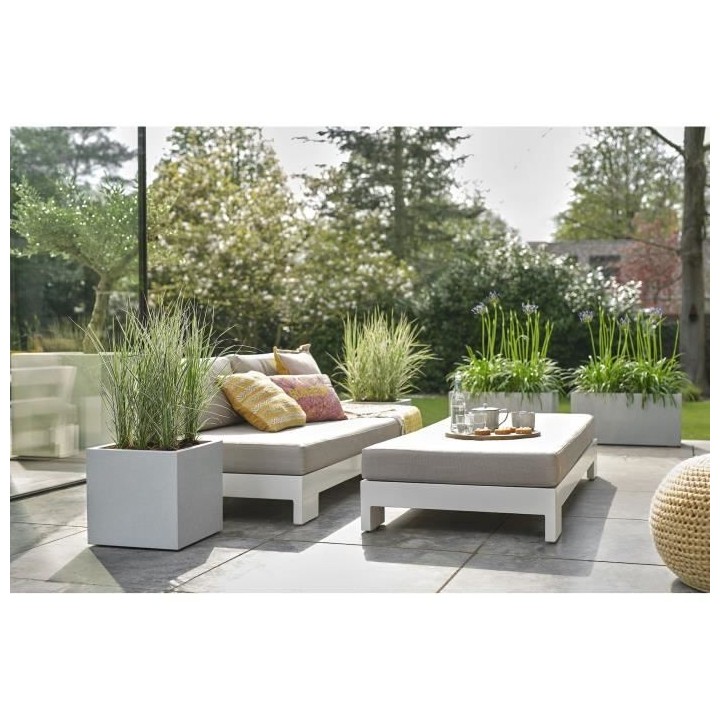 Elho Vivo Next Square 40 Bac a fleurs - Gris - Ø 39 x H 38 cm - inté