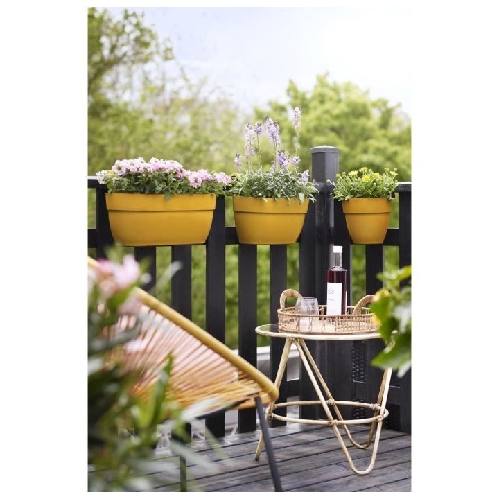 Planteur ELHO - Vibia Campana Easy Hanger Medium - Jaune Miel - Balcon