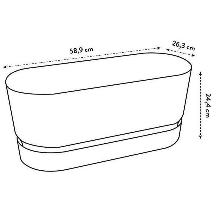 Planteur Ovale GREENVILLE - Plastique - Avec roulettes - Ø60 - Marron