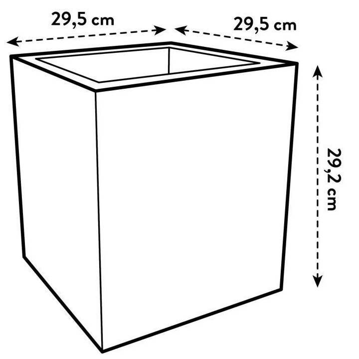 Elho Vivo Next Square 30 Bac a fleurs - Noir - Ø 30 x H 29 cm - inté