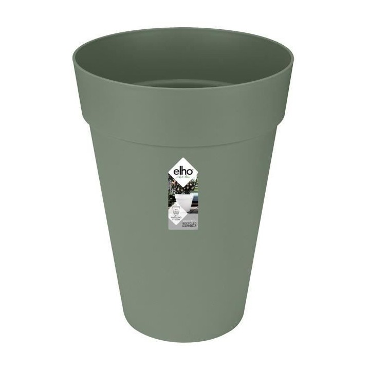 ELHO Loft Urban Pot de fleurs rond Haut 35 - Vert - Ø 34 x H 45 cm -