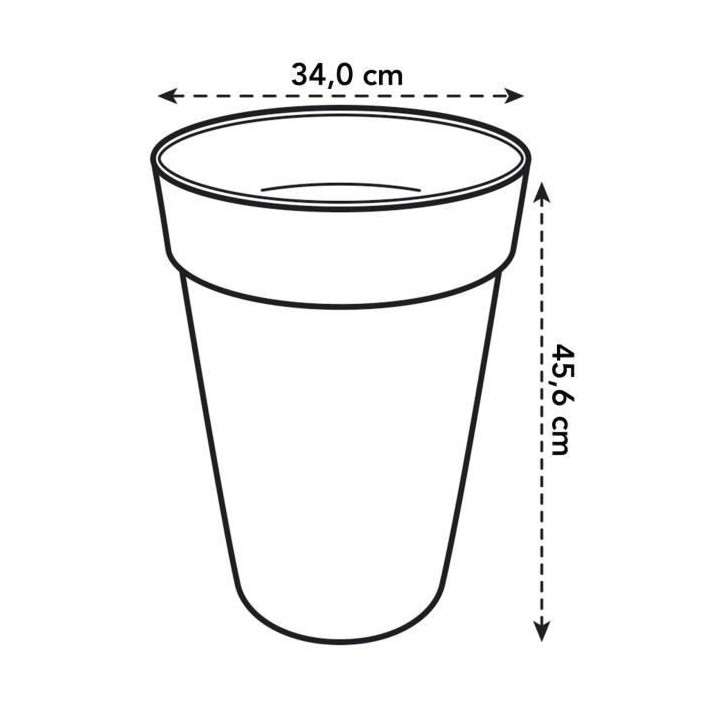 ELHO Loft Urban Pot de fleurs rond Haut 35 - Vert - Ø 34 x H 45 cm -