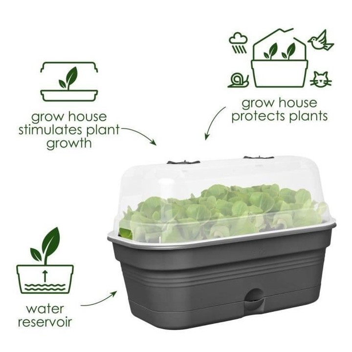 ELHO Green Basics Plateau De Culture Allin1 L - Vert - L 39 x B 23 x H