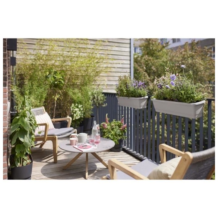 Elho Noa Balconniere M - Gris - L 52 x B 20 x H 18 cm - Balconextérie