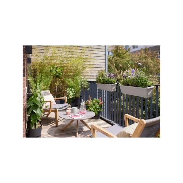 Elho Noa Balconniere L - Gris - L 65 x B 20 x H 18 cm - Balconextérie