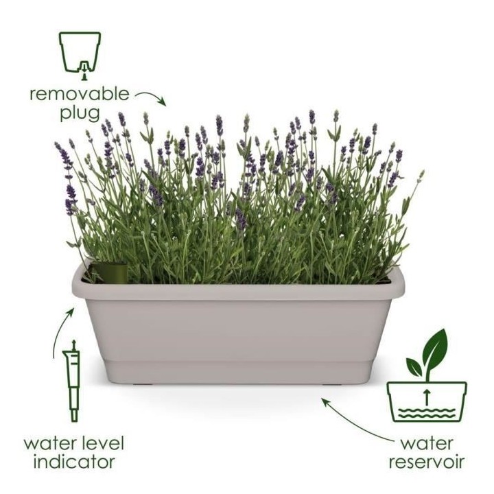 Elho Noa Balconniere Xl - Gris - L 78 x B 20 x H 18 cm - Balconextéri