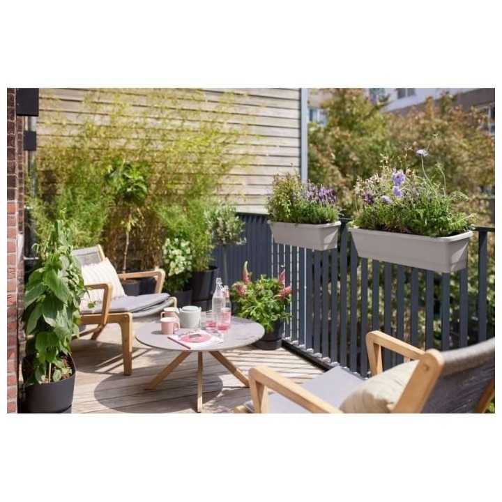 Elho Noa Balconniere Xl - Gris - L 78 x B 20 x H 18 cm - Balconextéri