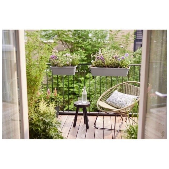 Elho Noa Balconniere Xl - Gris - L 78 x B 20 x H 18 cm - Balconextéri
