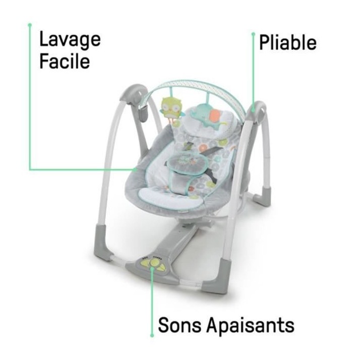 INGENUITY Balancelle Compacte électrique Swing and Go Hugs & Hoots