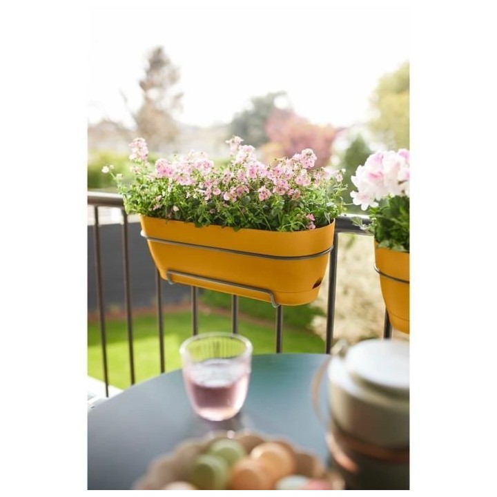 Planteur Rectangle VIBIA - Plastique - Réservoir - Ø50 - Jaune Miel