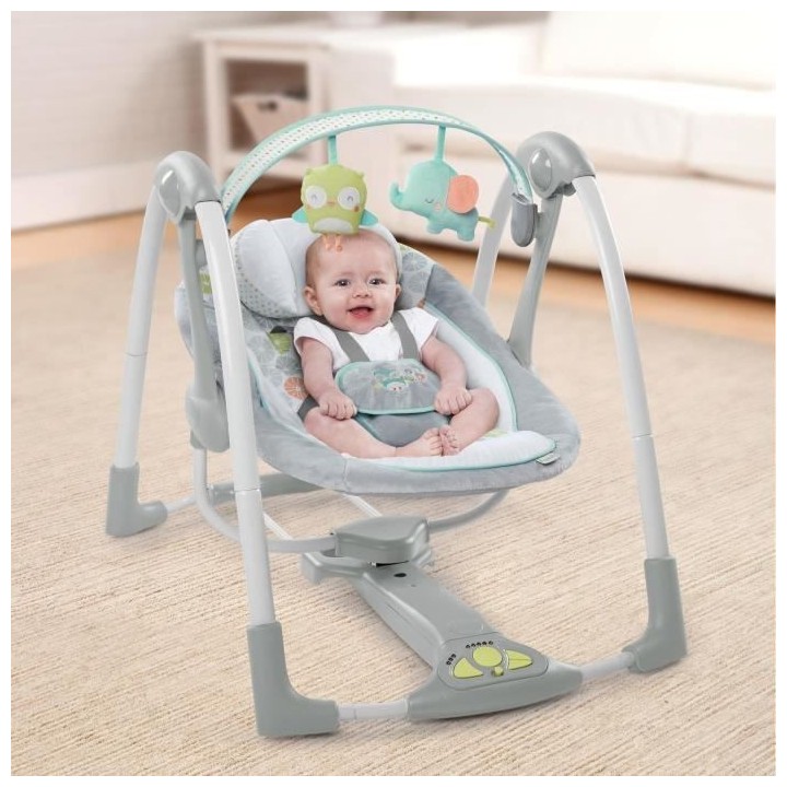 INGENUITY Balancelle Compacte électrique Swing and Go Hugs & Hoots