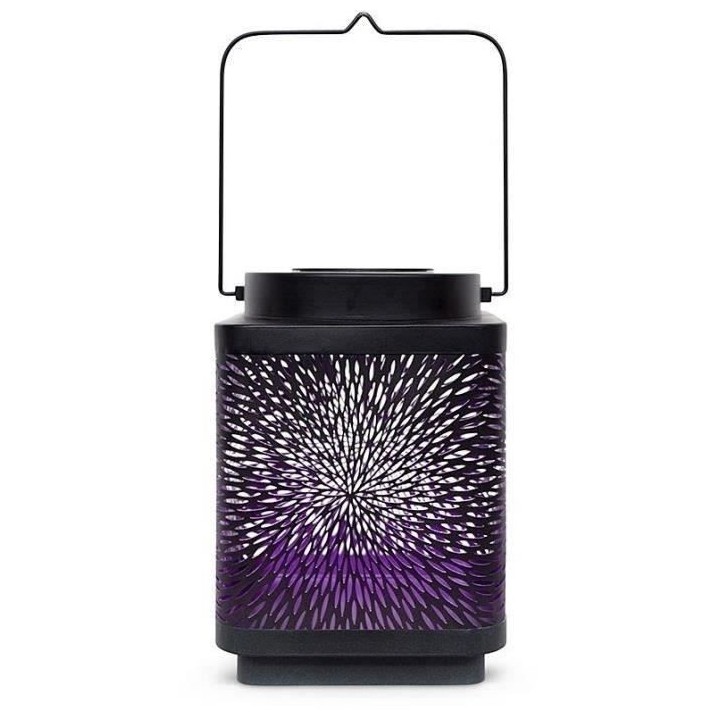 Lanterne solaire - GARDEN ID Attract - Mauve 11 x 11 h15 cm - 6 a 8h a