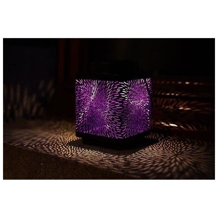 Lanterne solaire - GARDEN ID Attract - Mauve 11 x 11 h15 cm - 6 a 8h a