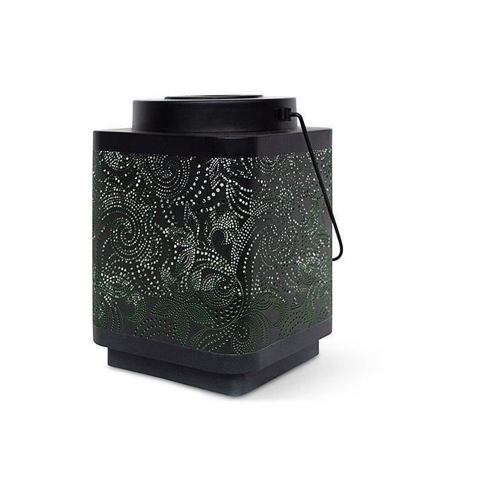 Lanterne solaire - GARDEN ID Attract - Vert 11 x 11 h15 cm - 6 a 8h au