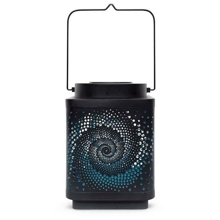 Lanterne solaire - GARDEN ID Attract - Bleu 11 x 11 h15 cm - 6 a 8h au