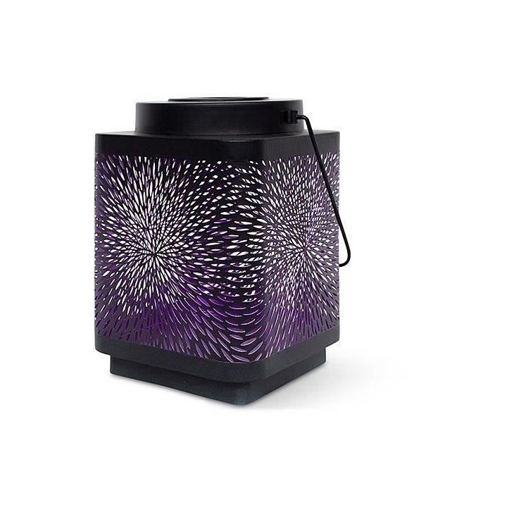 Lanterne solaire - GARDEN ID Attract - Mauve 16 x 16 h23 cm - 6 a 8h a