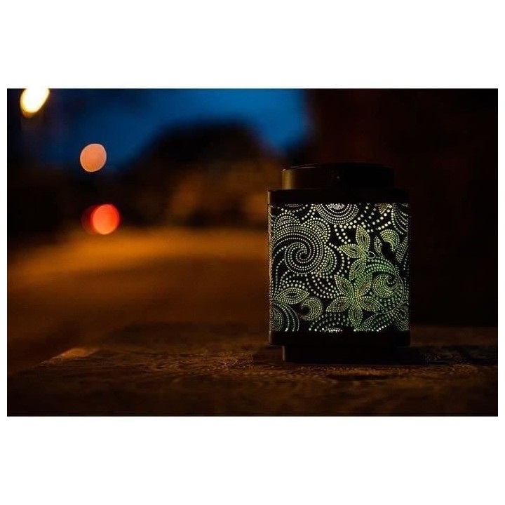 Lanterne solaire - GARDEN ID Attract - Vert 16 x 16 h23 cm - 6 a 8h au