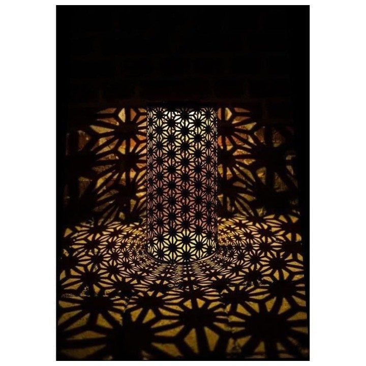 Lampe solaire - GARDEN ID Colonne - Or-Noir Ø15 H30 cm - 6 a 8h lumie