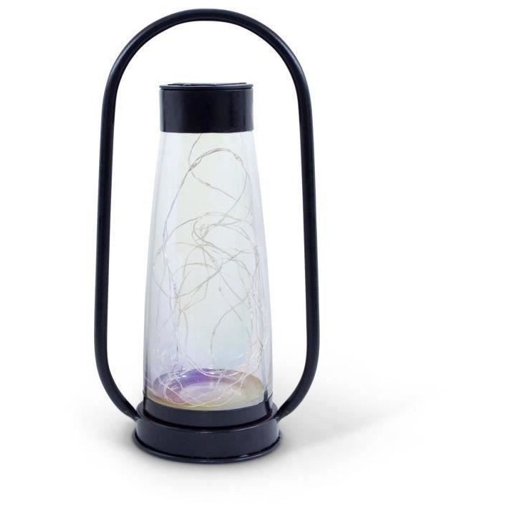 Lanterne solaire - GARDEN ID Noir - Ø18 H34 cm - Batterie AAA - Auton