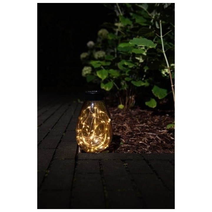 Lanterne Solaire - GARDEN ID Bali - Ø14 H23 cm - Éclairage 6-8h - Ac