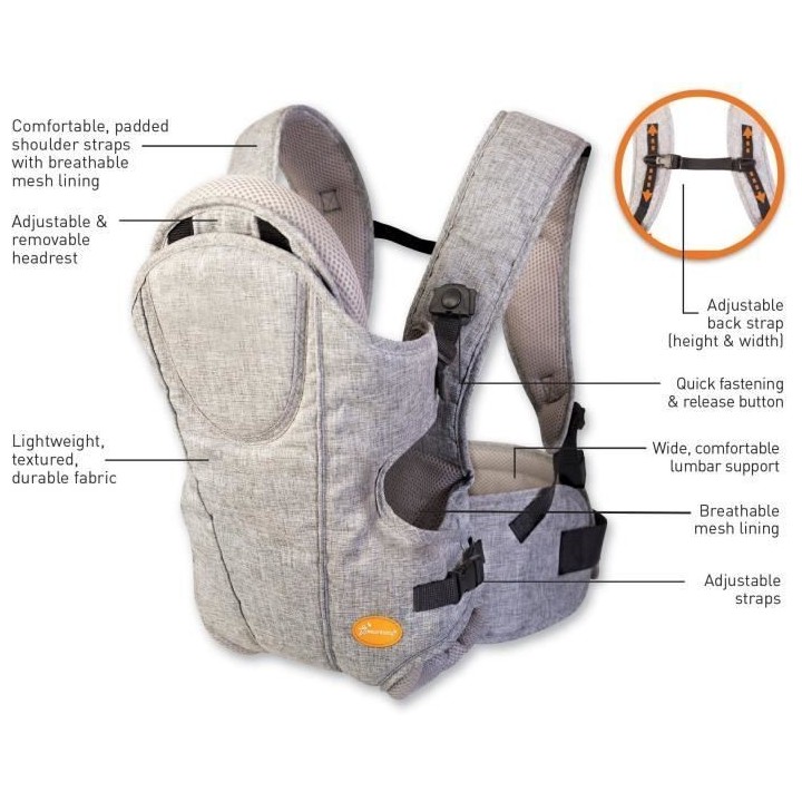 Dreambaby Porte-bébé ajustable 3-1 Oxford pour les nouveau-nés et l