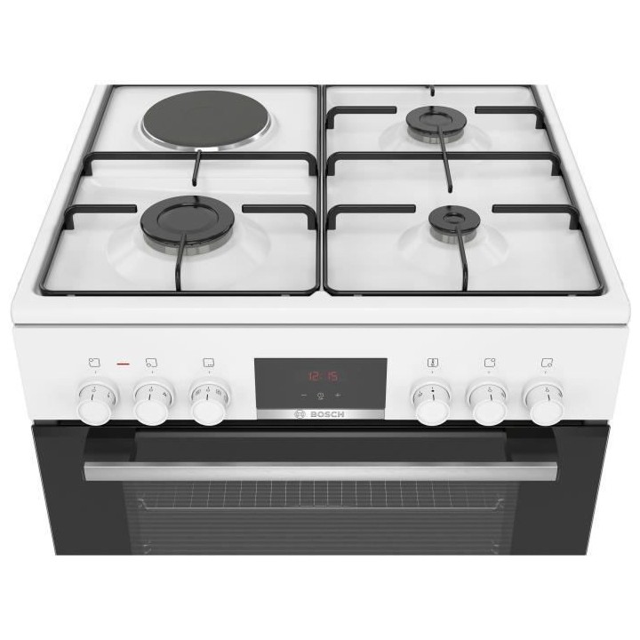 Cuisiniere mixte - BOSCH SER4 - HXR39AG20 - 4 foyers - Four 66 L - 4.3
