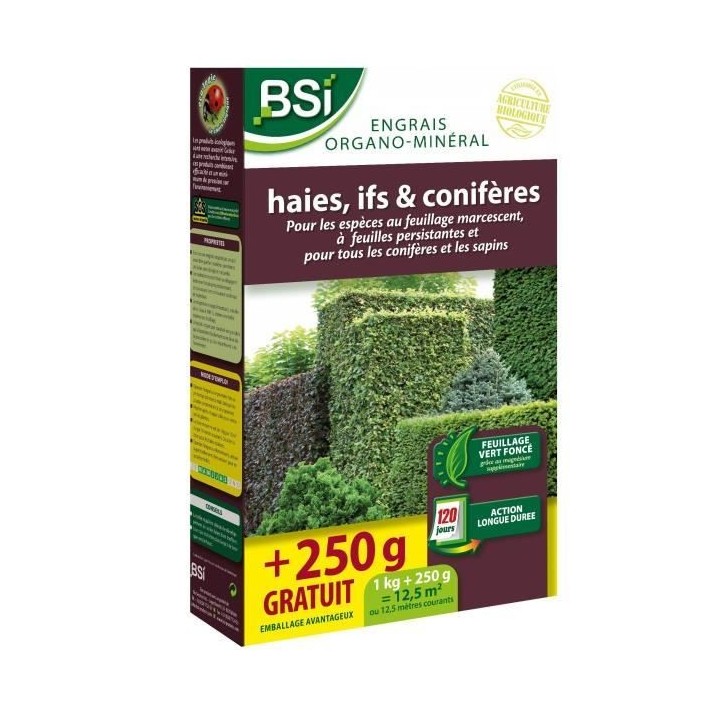 Engrais pour Bio Haie/If/Conifere - BSI - Feuillage vert fonçé - Act