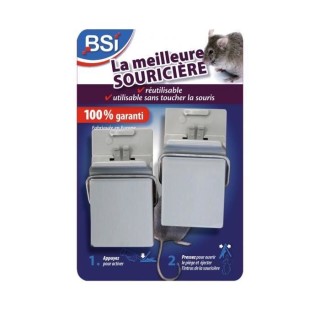 Pieges a souris - BSI - Tapettes plastiques - Lot de 2 - Réutilisable