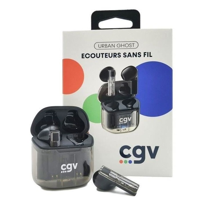 Écouteurs sans fil Bluetooth - CGV - URBAN GHOST (Noir) - Autonomie 3