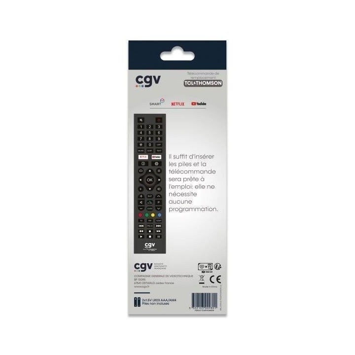 Télécommande de remplacement - CGV - FIDELIO TCL & Thomson - Pour t