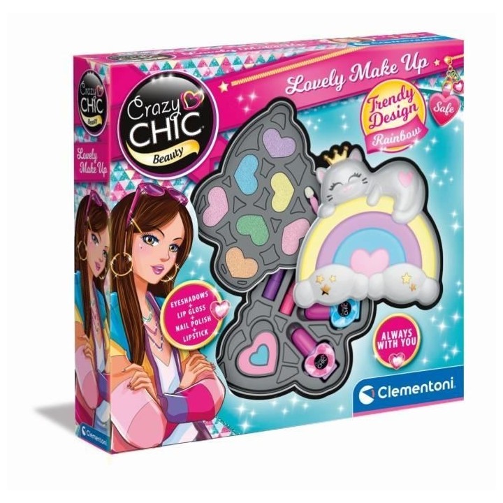 Clementoni - Coffret Maquillage Arc-en-ciel - 2 palettes fards a paupi