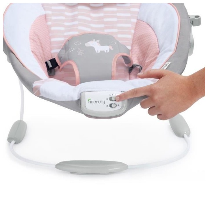 INGENUITY Transat Bébé avec vibrations et mélodies rose - Flora