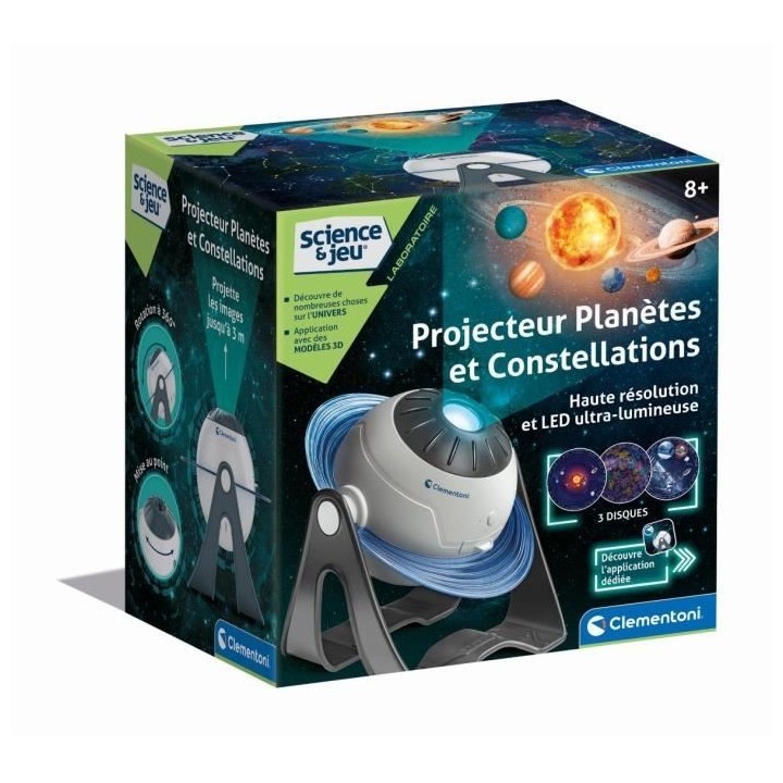 CLEMENTONI - Projecteur Planetes et Constellations - 3 modes de jeux -