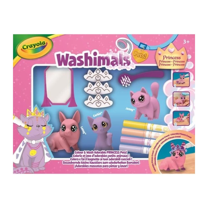 Coloriage - CRAYOLA - Washimals Pastel Princess Pets - Animaux pastels a personnaliser! Des 3 ans