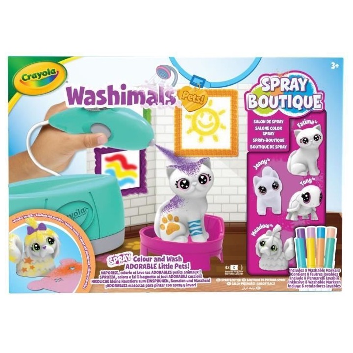 Coloriage - CRAYOLA - Washimals Spray Boutique - Vaporise et colore te