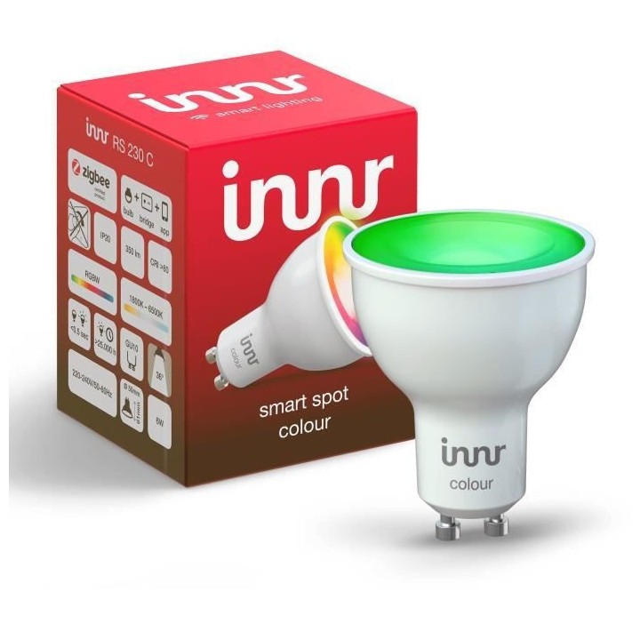 INNR Ampoule connectée GU10 - ZigBee 3.0 Multicolor + Blanc réglable