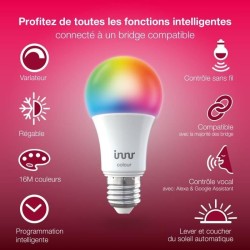 INNR Ampoule connectée E27 - ZigBee 3.0 - Pack de 2 ampoules Multicolor + Blanc réglable - 2200K a 6500K Intensité réglable.