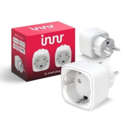 INNR Prise connectée super SLIM - Zigbee 3.0 - Pack de 2 prises Pilotable via Smartphone a distance Max 10A - 240 VAC - 50 Hz