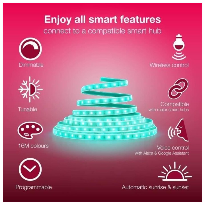 INNR Ruban Flexible Indoor Couleur - 2m Couleur et Blanc variable - 20