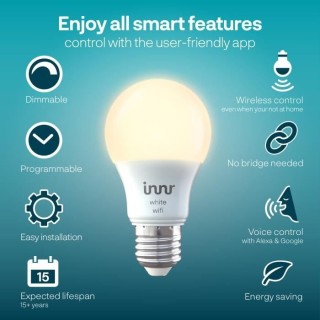INNR Ampoule connectée E27 -Wifi Direct - Pack de 2 ampoules Blanc Ch
