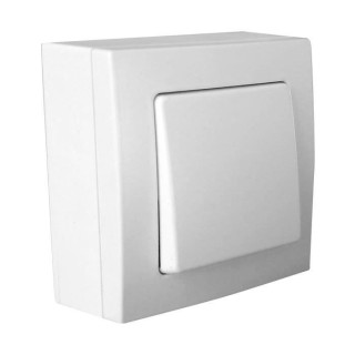 Interrupteur ZENITECH Poussoir saillie borne auto Bel'Vue - Blanc